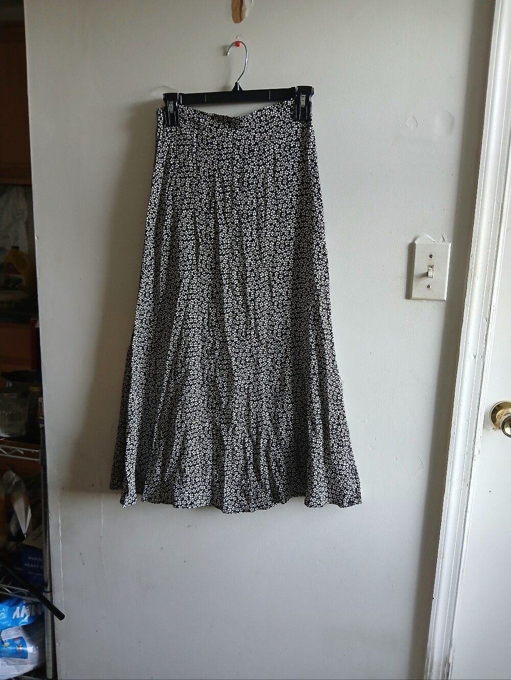 Reformation Black and White Floral Maxi Skirt